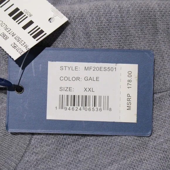Peter Millar NWT Pullover Crew Neck Sweater Size XXL in Gray Wool Blend